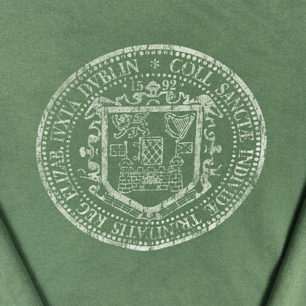 Vintage Trinity College Dublin Crewneck Sweatshirt Green Ireland University L View 3